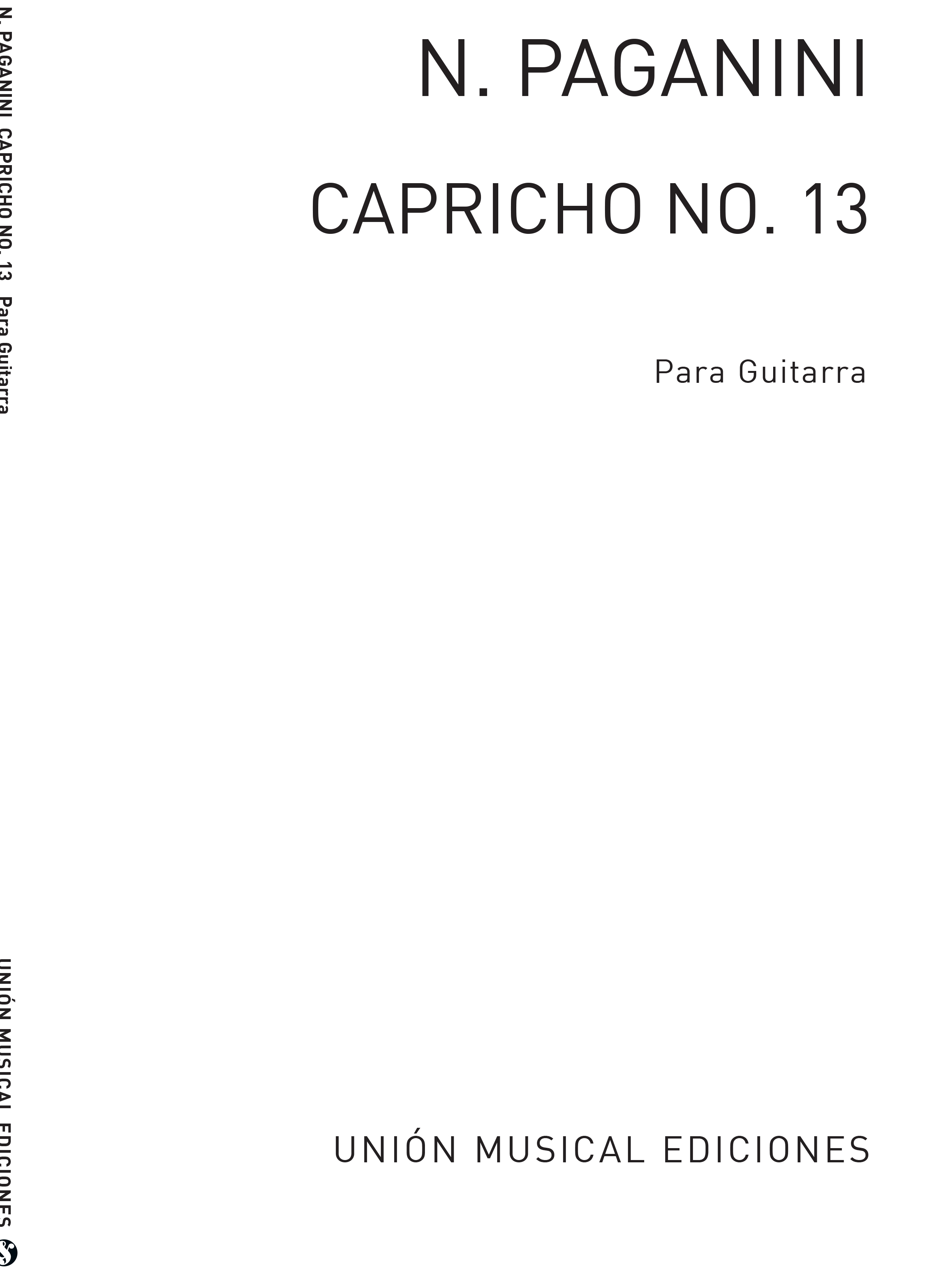 Niccolo Paganini: Caprice No.13 For Guitar