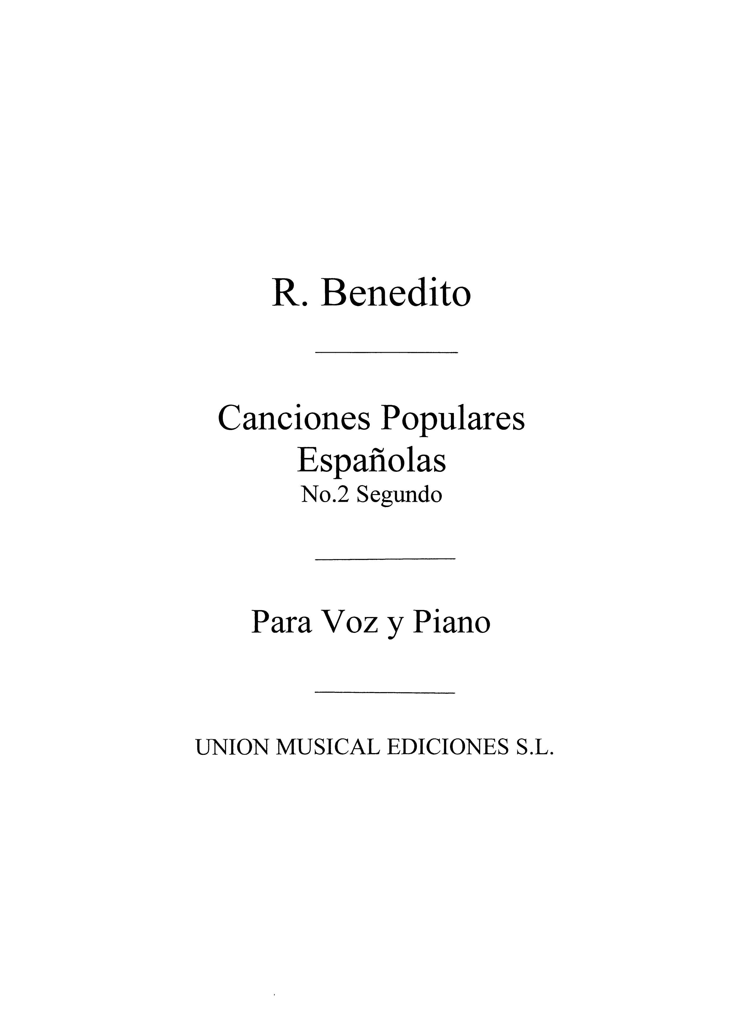 Benedito: Canciones Pop Espanolas Vol.2