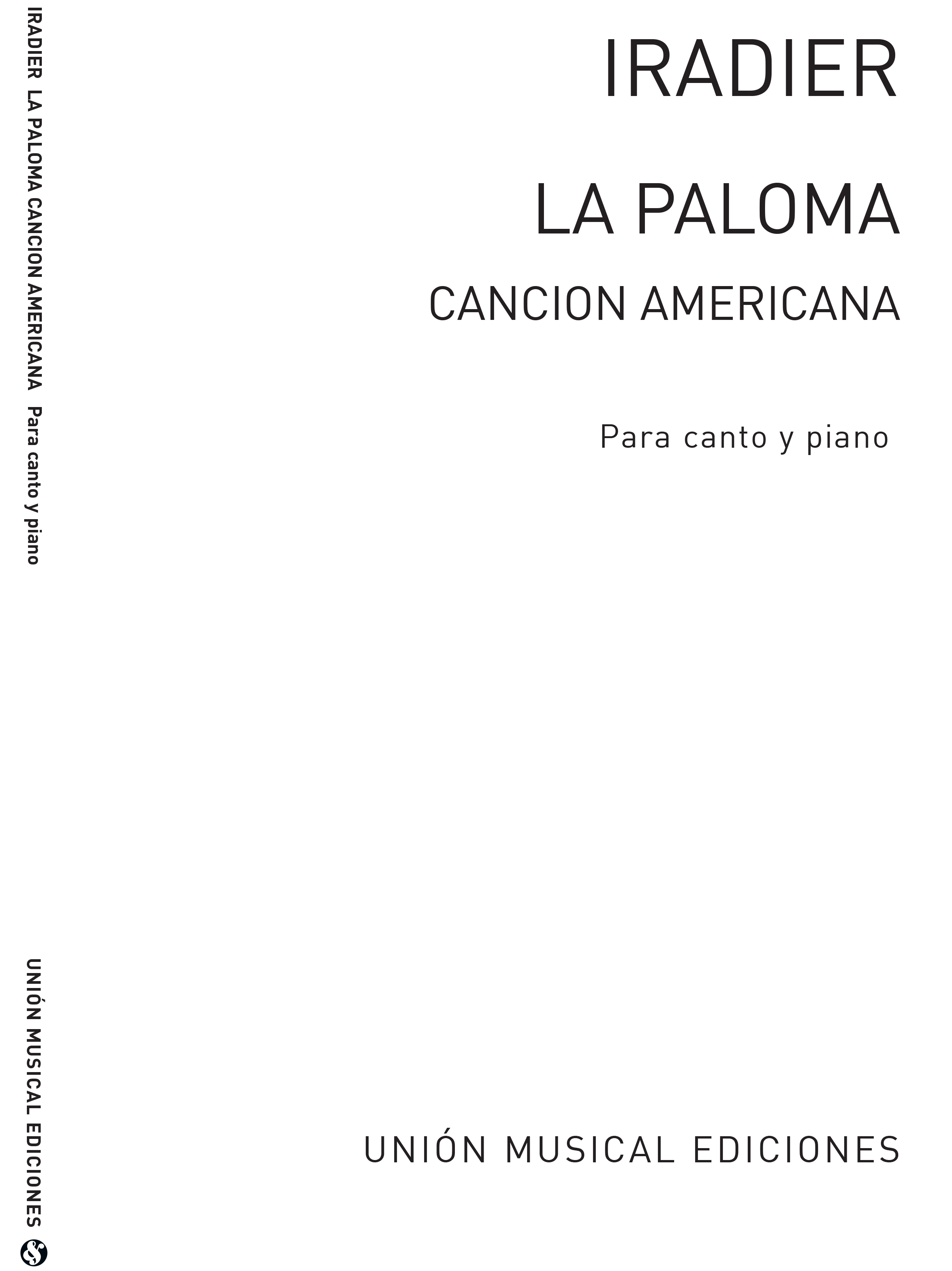 Yradier La Paloma Habanera Voice/piano