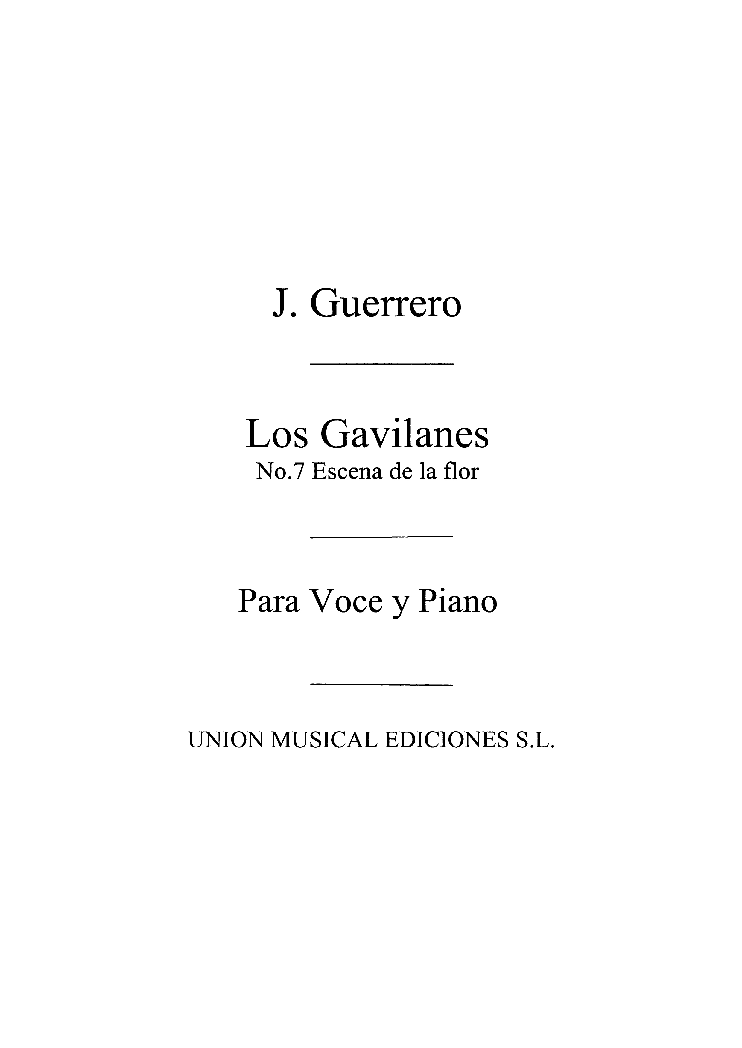 Jacinto Guerrero: Escena No.7 De Los Gavilanes