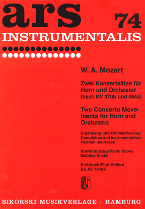 Wolfgang Amadeus Mozart: 2 Konzertsätze