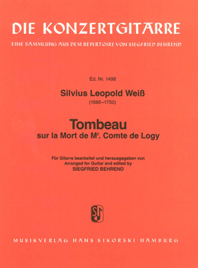 Weis, Silvios: Tombeau Sur La Morte De M. Comte De Logy