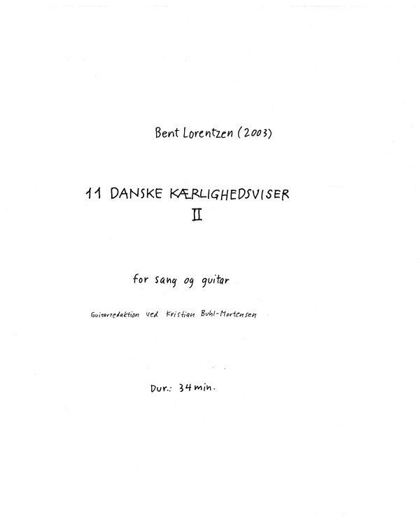 Bent Lorentzen: 11 Danske Kærlighedsviser